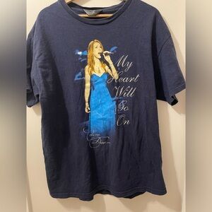 Navy Graphic Celine Dion T-Shirt